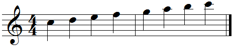 One-octave C major scale